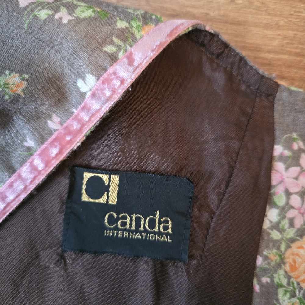 Canda International Floral Smock Top – Approximate Size S – Brown, Rose Pink  - Picture 7 of 7